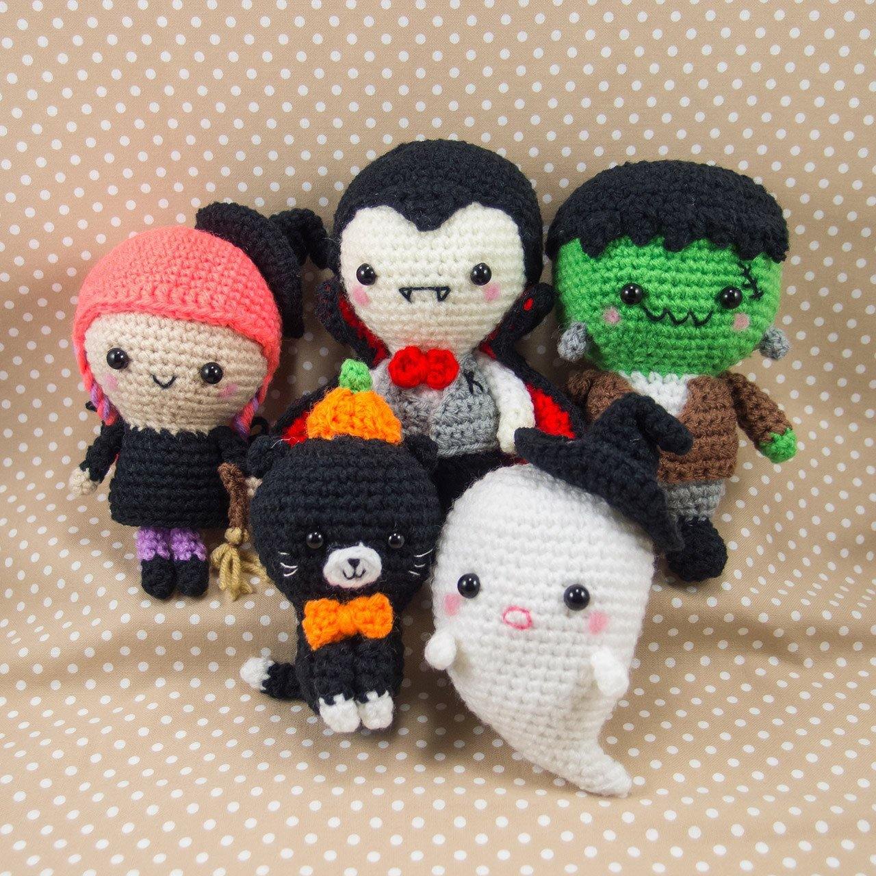 Halloween Crochet Patterns - Vampire, Witch, Cat, Ghost, Frankenstein