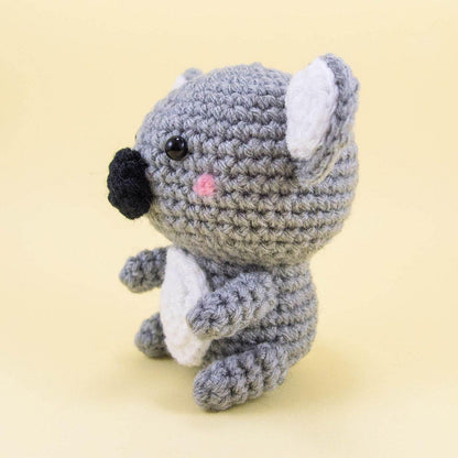 Crochet Koala Bear Plush For Home Decor Side View