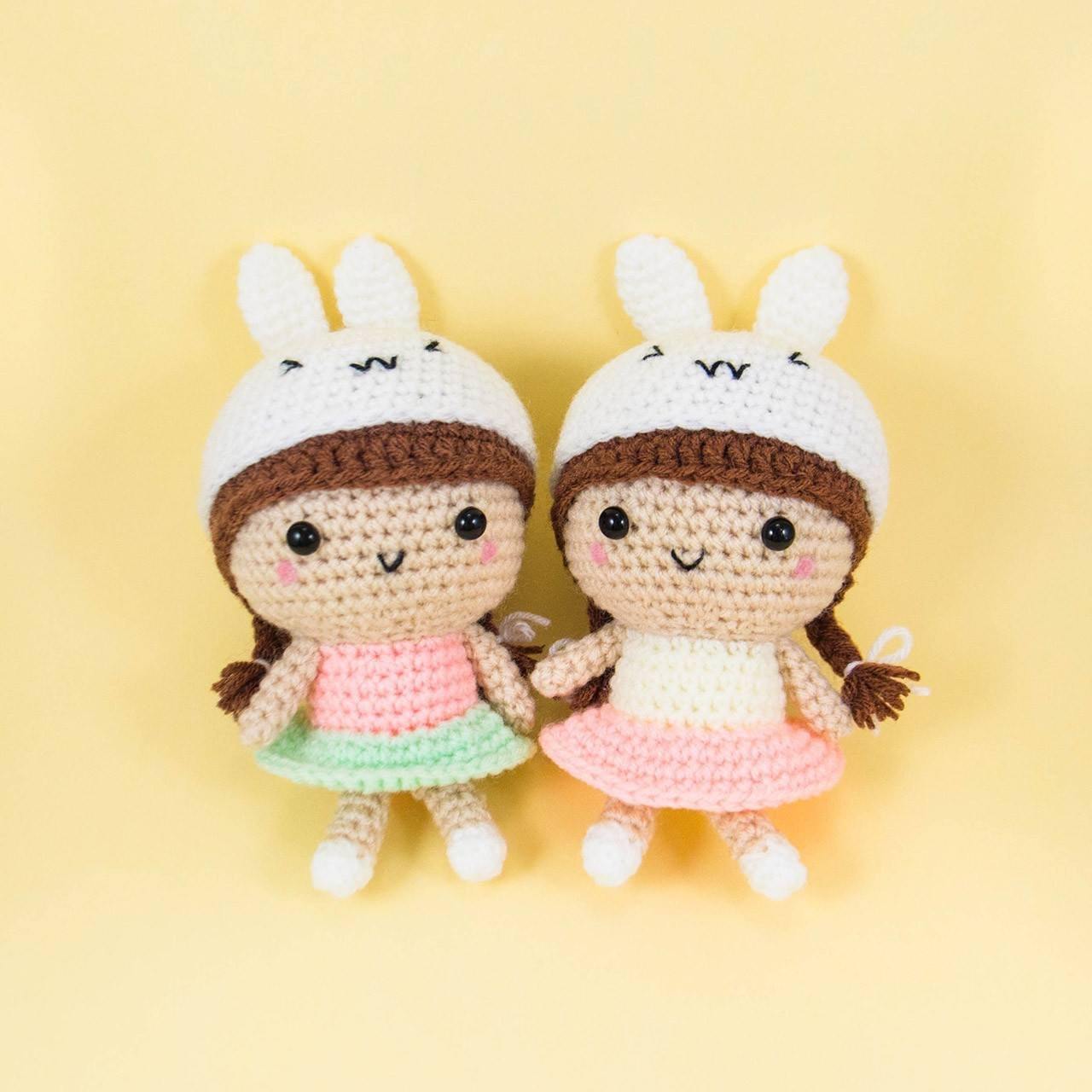 Girl with Bunny Hat Amigurumi Pattern - Snacksies Handicraft