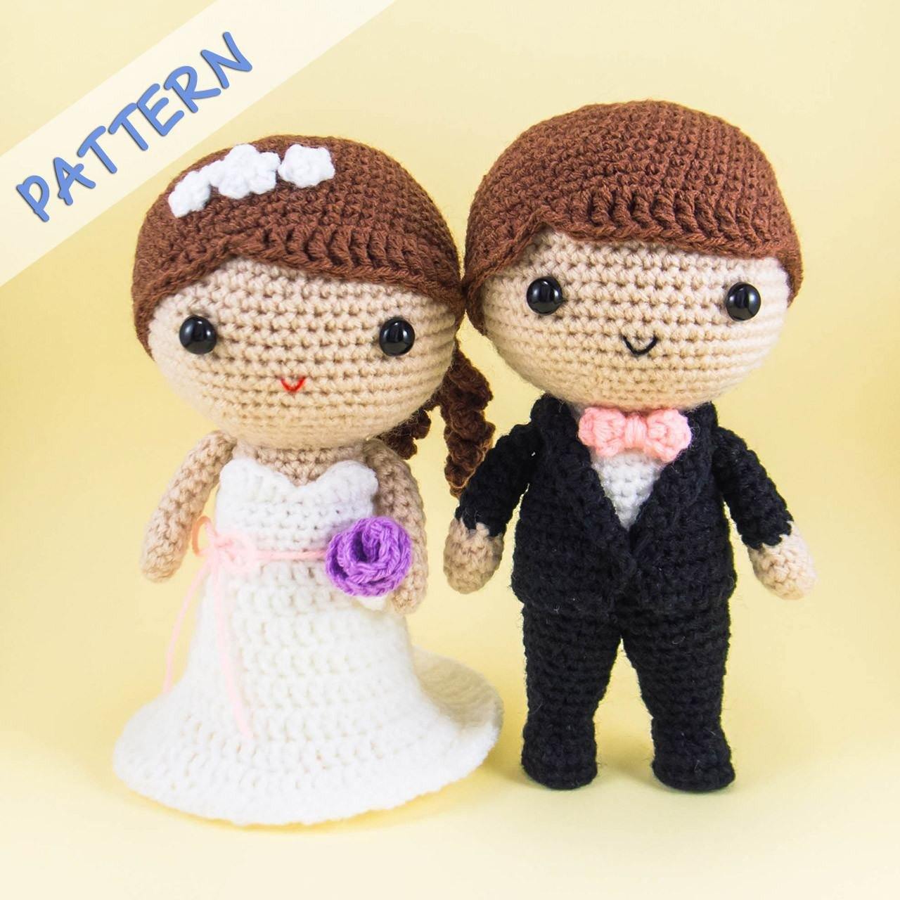 Bride and Groom Crochet Amigurumi Pattern