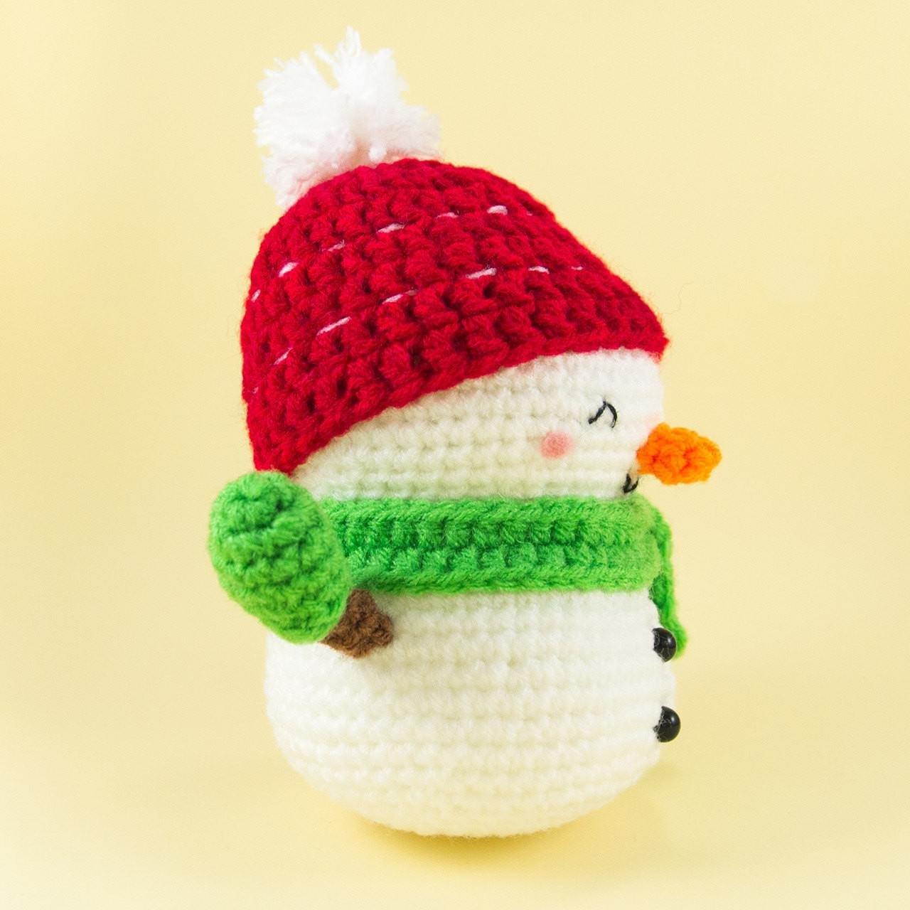 Christmas Crochet Snowman Pattern Side View